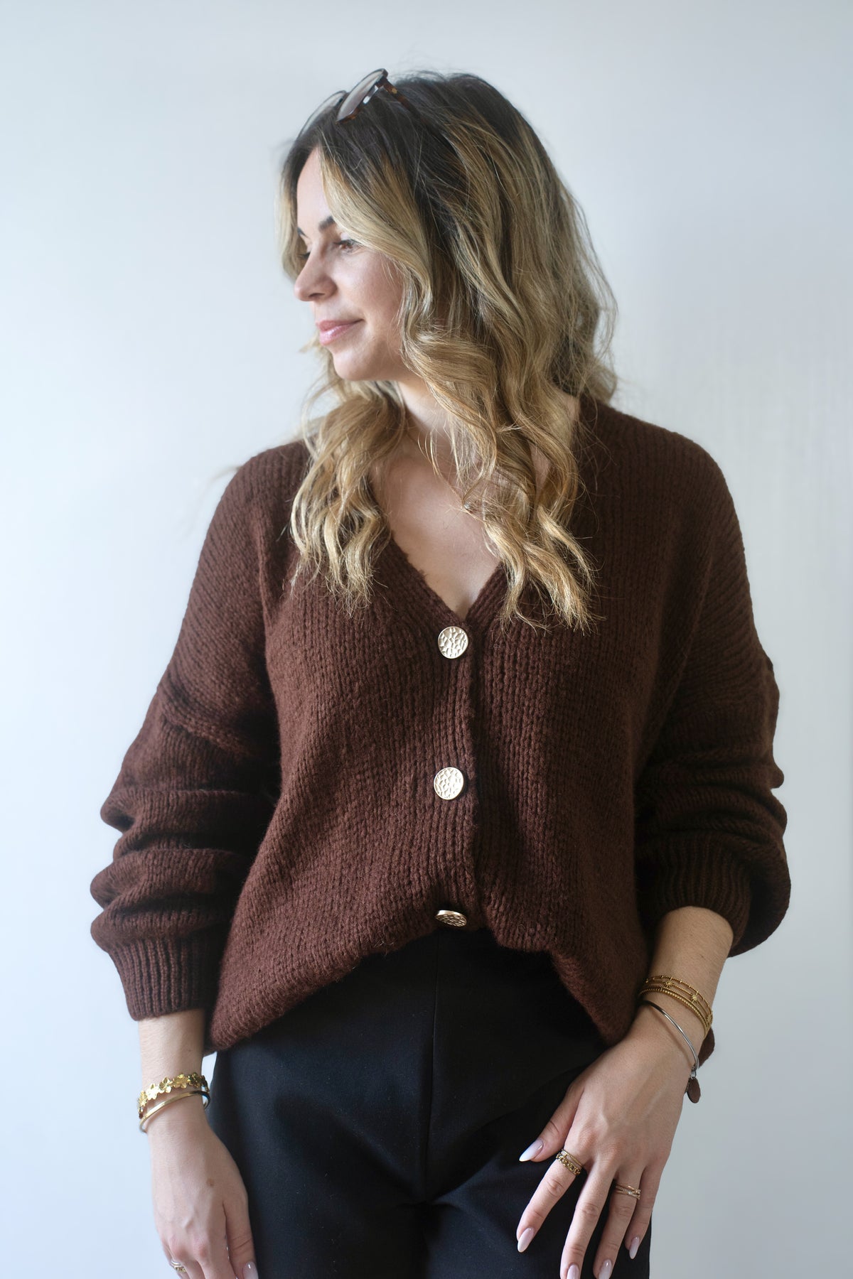 Cardigan Stéphanie Marron