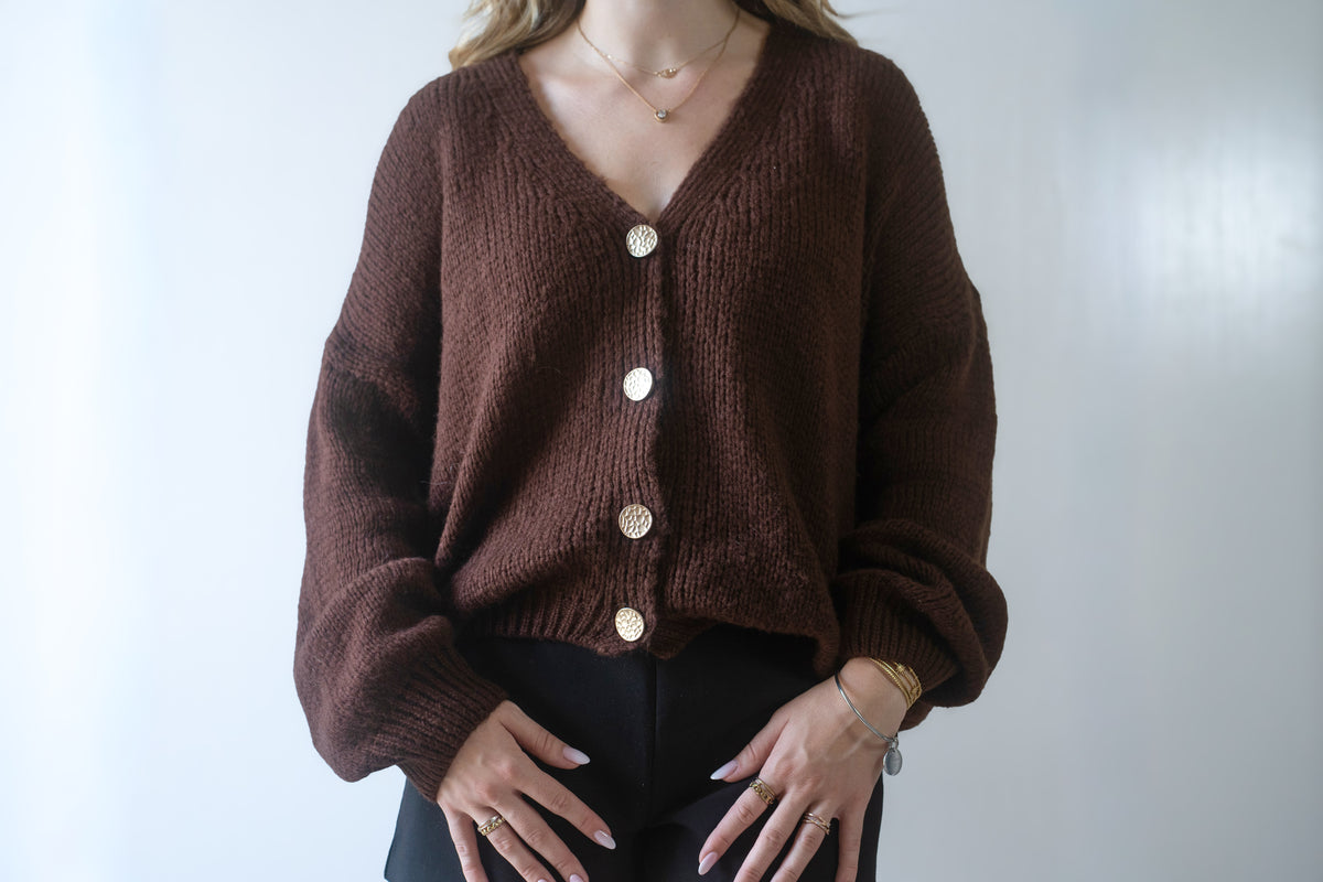 Cardigan Stéphanie Marron