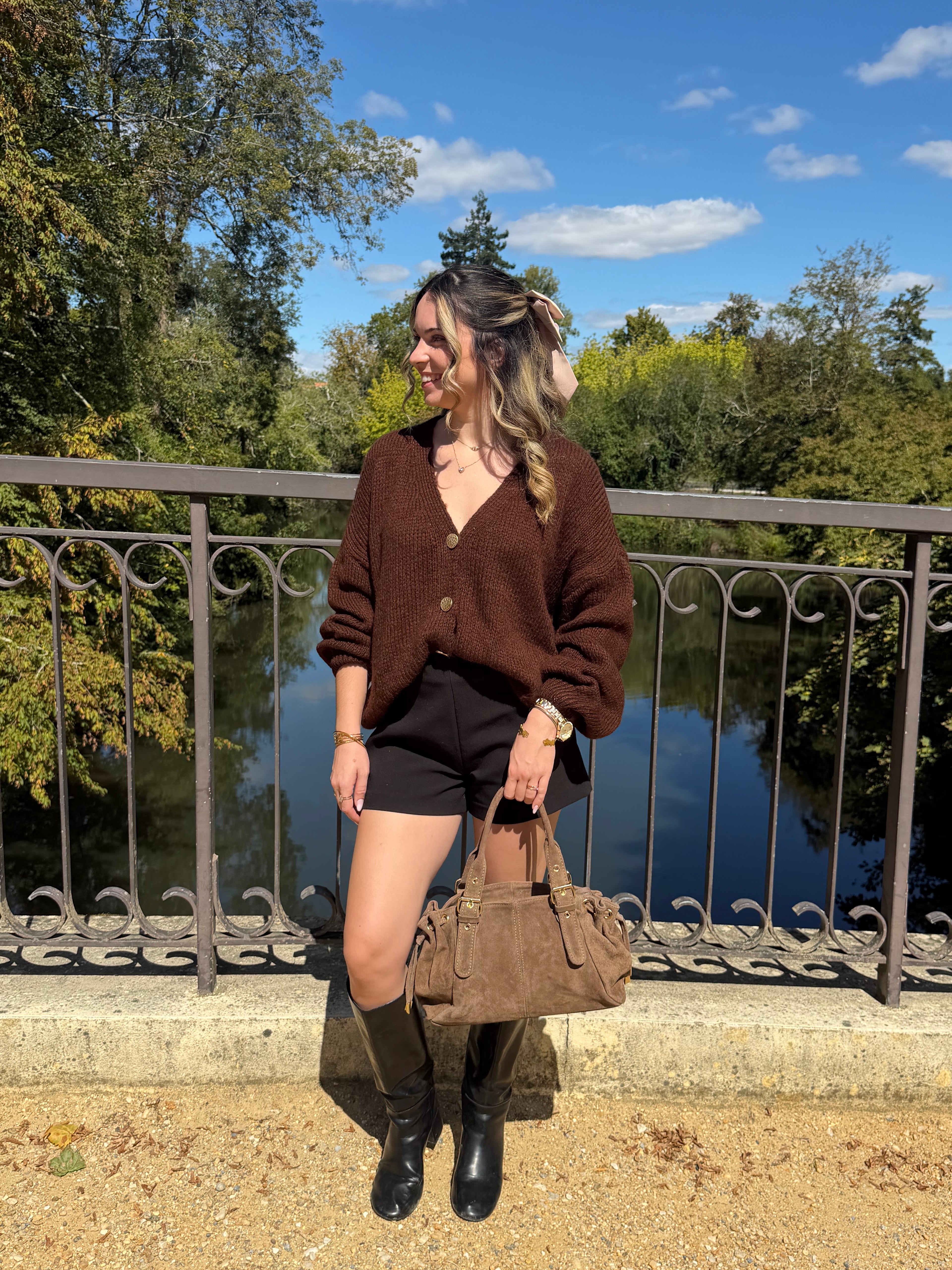 Cardigan Stéphanie Marron